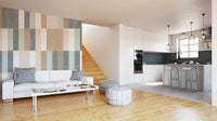 Trendy muted pastel tiles pattern wall mural.

