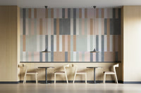 Trendy muted pastel tile mural for modern walls.

