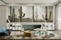 Nature-inspired Cactus Land wall mural for bold rooms.

