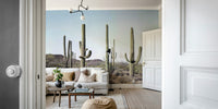 Detailed Cactus Land mural capturing desert landscapes.

