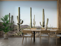 Beautiful cactus landscape mural for home interiors.

