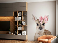 Deer with a bow wall mural in nature-inspired design

