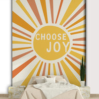 Colorful "Choose Joy" mural bringing positivity to any room.

