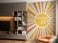 Vibrant and inspiring Choose Joy mural for modern spaces.

