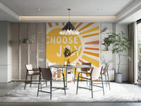Choose Joy Wall Mural with uplifting motivational quote.

