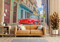 Lively Cuban cruise wallpaper for bold home decoration.

