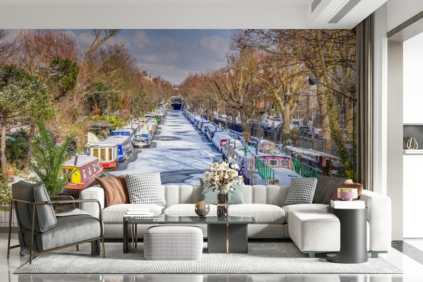 London's Frosted Waterways Wall Mural