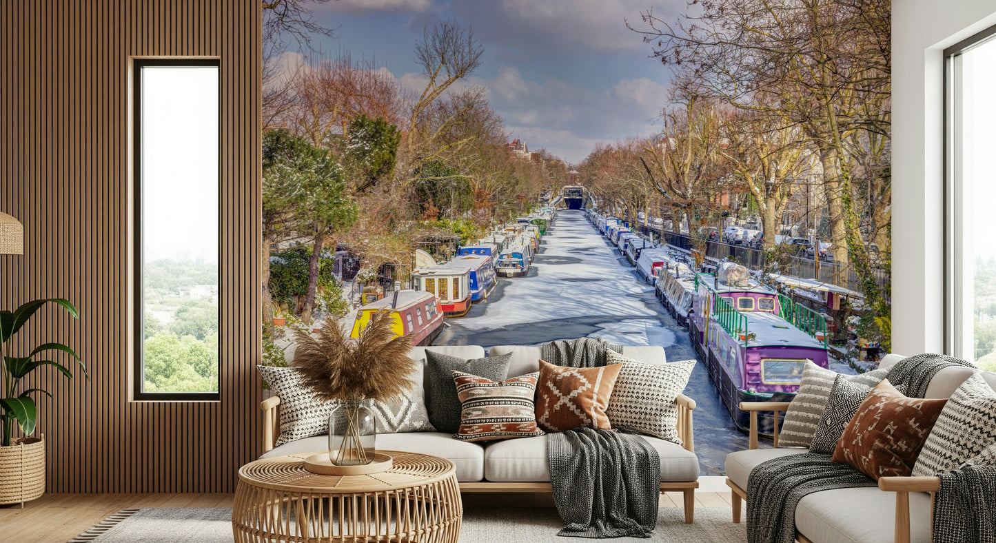 London's Frosted Waterways Wall Mural
