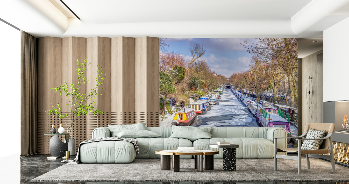 London's Frosted Waterways Wall Mural