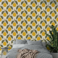 Sunny lemon wallpaper for kitchen walls

