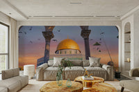 Wall mural with ancient architecture and faith

