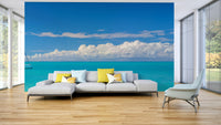 Peaceful sea mural for serene interiors

