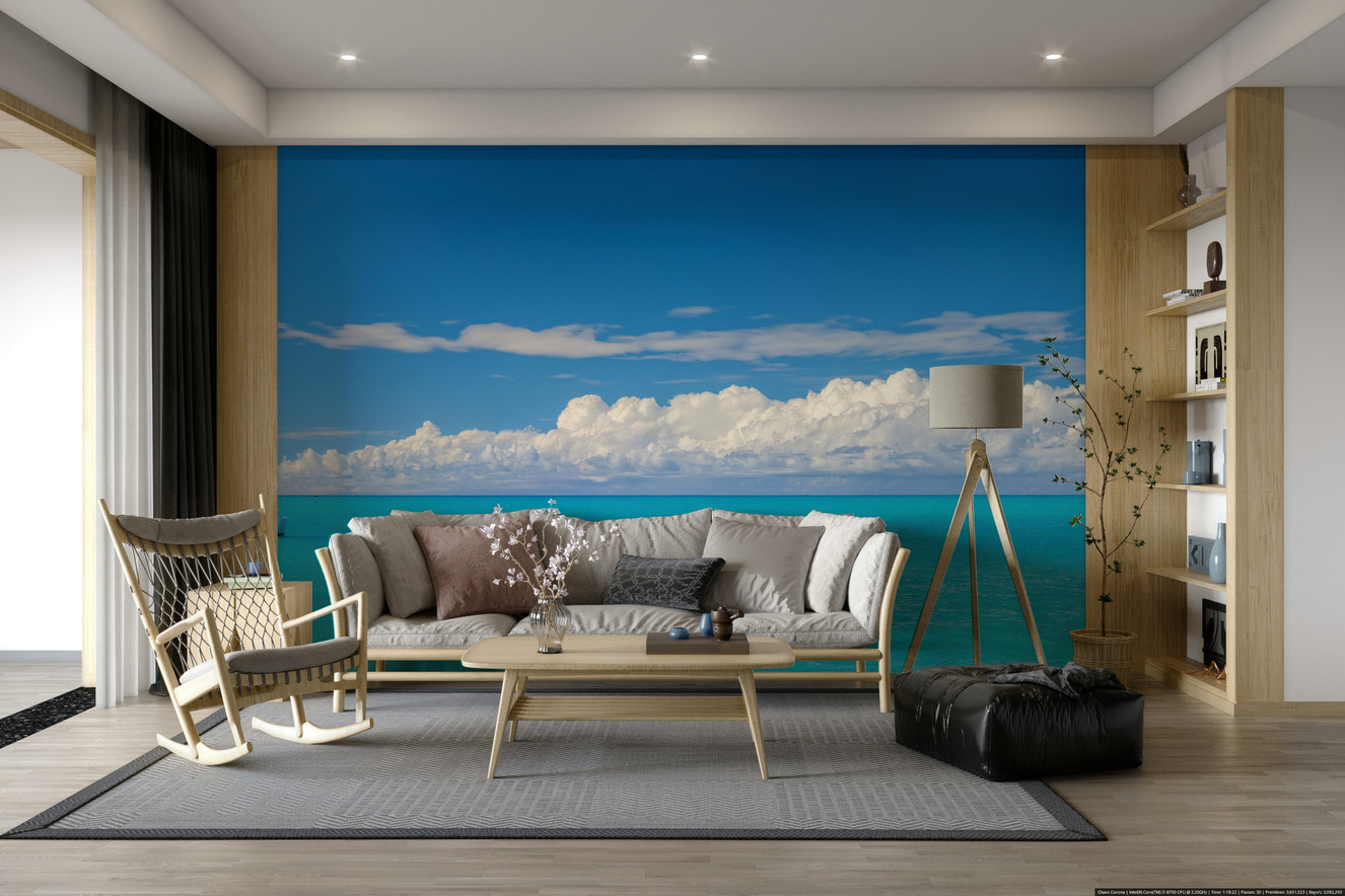 Seaside dreams wall mural with calm waves

