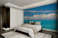 Gentle ocean scene wall mural design

