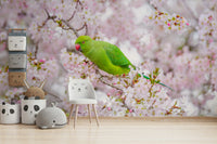 Birds and blooms wallpaper for lively spaces

