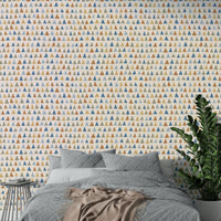 Geometric boho wallpaper in vibrant tones

