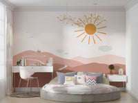 Wall mural showing path through nature to castle

