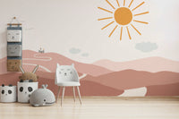 Castle on the horizon mural for themed rooms

