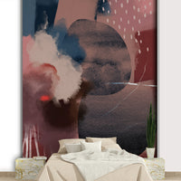 Abstract mural with warm color tones

