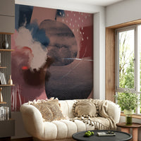 Modern mural in warm, rich tones

