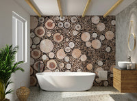 Timber slice wall mural for living rooms

