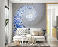 Whirling steps wallpaper with airy look

