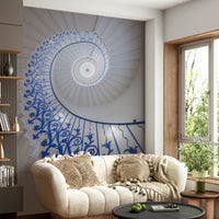 Dreamy spiral staircase wall design

