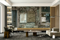 Cozy café exterior mural with cycle

