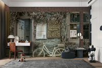 Urban charm mural with vintage bicycle

