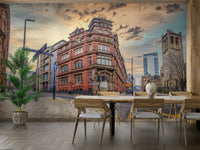 Victorian Street at Dusk wall mural design

