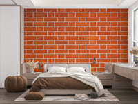 Faux brick wall mural in earthy shades