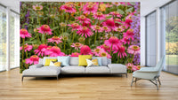 Artistic floral mural for living room

