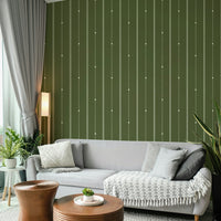Stylish office wall featuring refined olive drab stripe design

