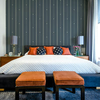 Modern minimalist steel blue wallpaper with elegant stripes.