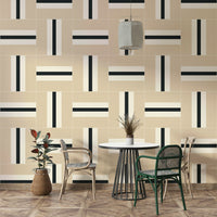 Geometric 04 wallpaper in a neutral-toned living space

