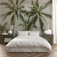 Vintage palm trees wall mural with tropical design

