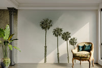 Vintage palm trees wall mural in warm beach tones

