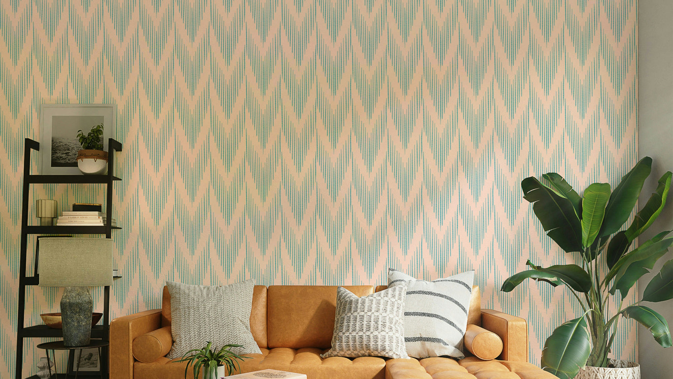 Winter-inspired damask mural
