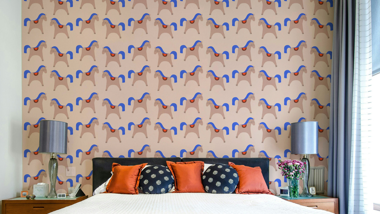 Carousel animal mural for nursery walls

