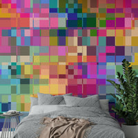 Abstract shapes and colors in Artists Block wall mural

