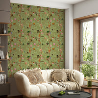 Tropical Paradise Birds 4 wallpaper for modern living rooms

