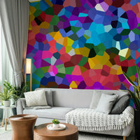 Bold Fractured Spectrum mural for modern living rooms

