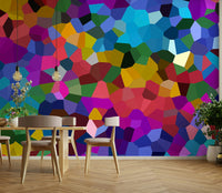Colorful Fractured Spectrum mural for feature walls

