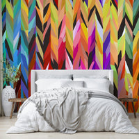 Bold and colorful Burst of Color mural for modern spaces

