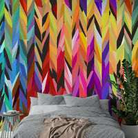Color-filled Burst of Color mural for modern home decor

