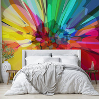 Chromatic Burst mural with explosive color for contemporary decor

