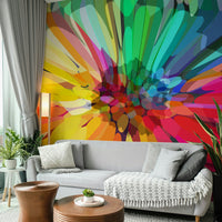 Chromatic Burst wall mural with vibrant, colorful design

