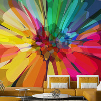 Abstract Chromatic Burst design wallpaper for living rooms

