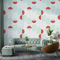 Contemporary wall featuring structured pattern wallpaper

