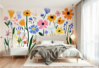 Creative interior with Matisse-style garden wall art

